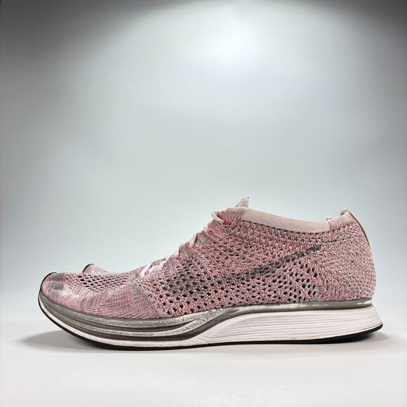 Nike Flyknit Racer Pink Gray Lightweight Running Shoe 526628-604 Men's Size 9.5 - Picture 4 of 11